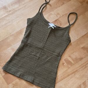 Lucky Brand Ribbed Olive Green Cami Tank Top. Size S
